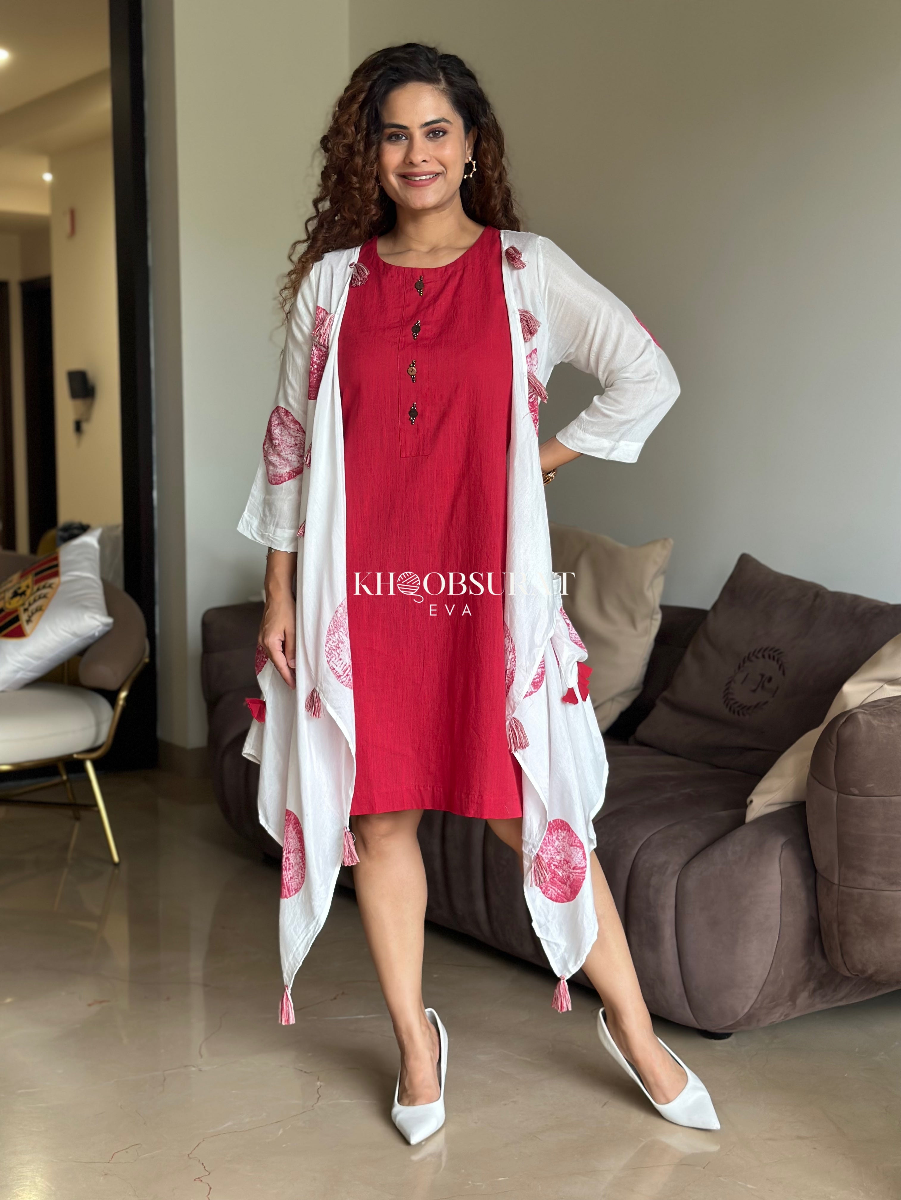 Stylish Red Jacket Dress for Women - Trendy Outerwear & Casual Wear - Perfect for Office, Date Night & Fall Fashion