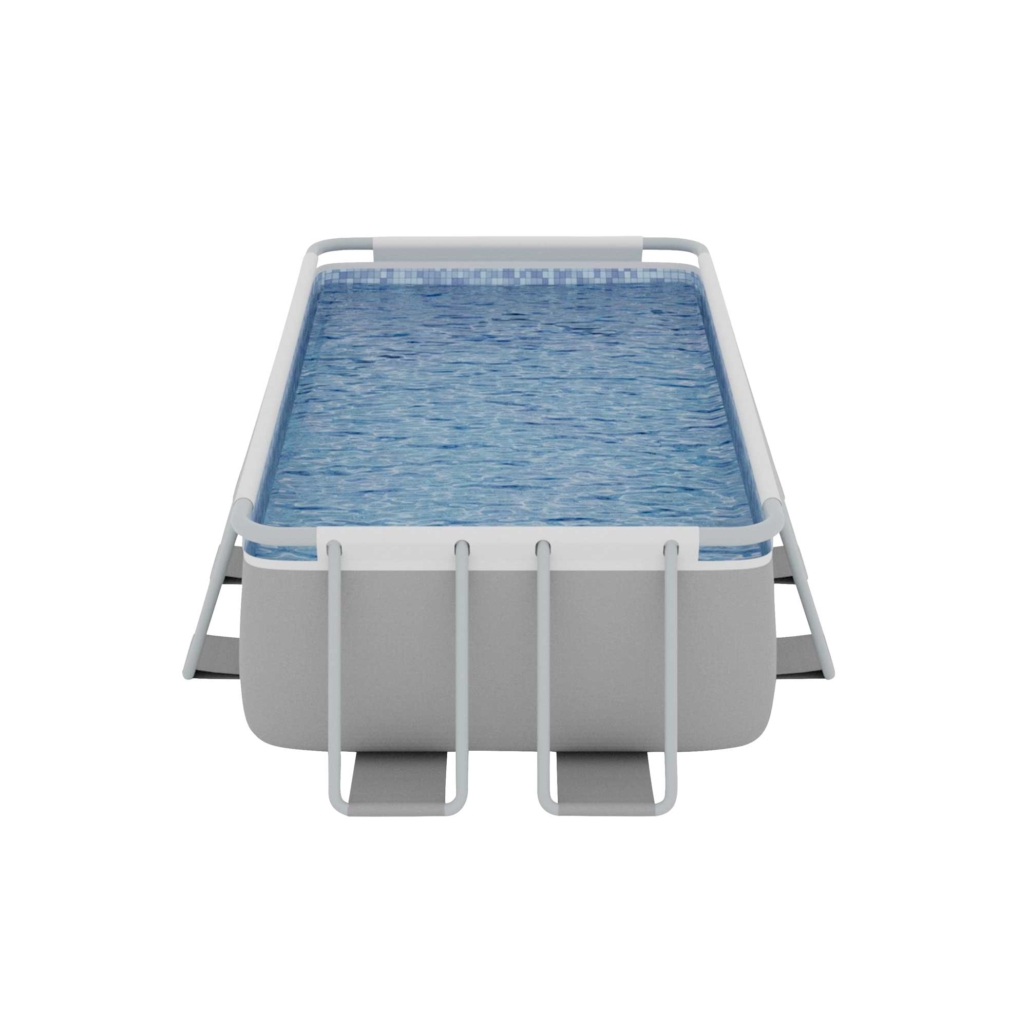 13ft Deluxe Steel Frame Swimming Pool with Filter Pump - Rectangular Above Ground Pool for Backyard, Outdoor Family Fun & Summer Relaxation
