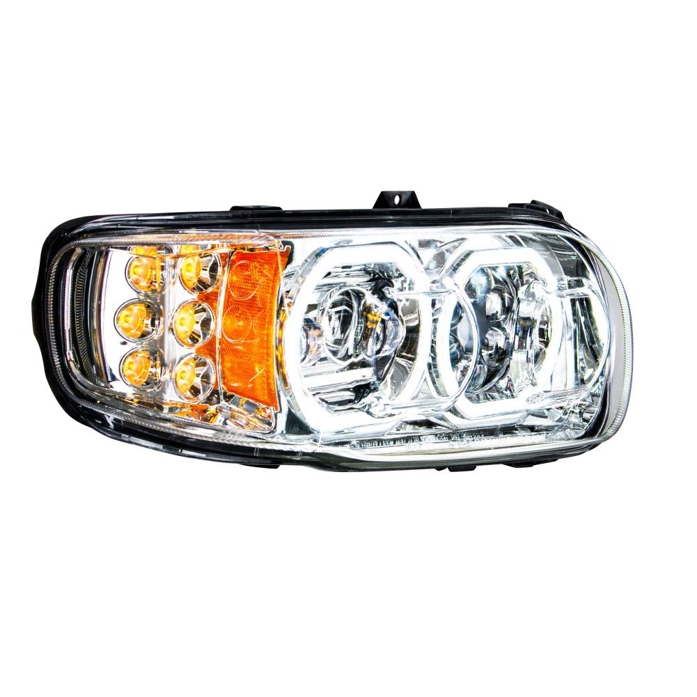 United Pacific 35785 Right Hand LED Headlight Assembly - Chrome Housing, High/Low Beam, 6 LED Turn Signal & 100 LED Position Light - Perfect for Truck & SUV Upgrades