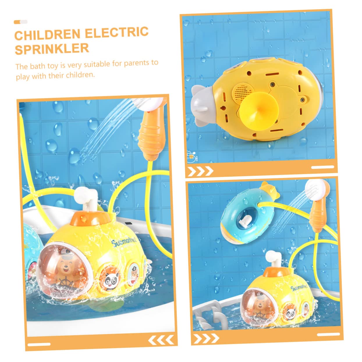 VICASKY 3-Piece Kids Bath Toys Set - Electric Water Sprayer Animal Shower Toys for Toddlers, Fun Bathtime Playtime for Boys & Girls (Yellow Plastic) | Perfect for Bath Time, Pool Parties & Outdoor Water Play
