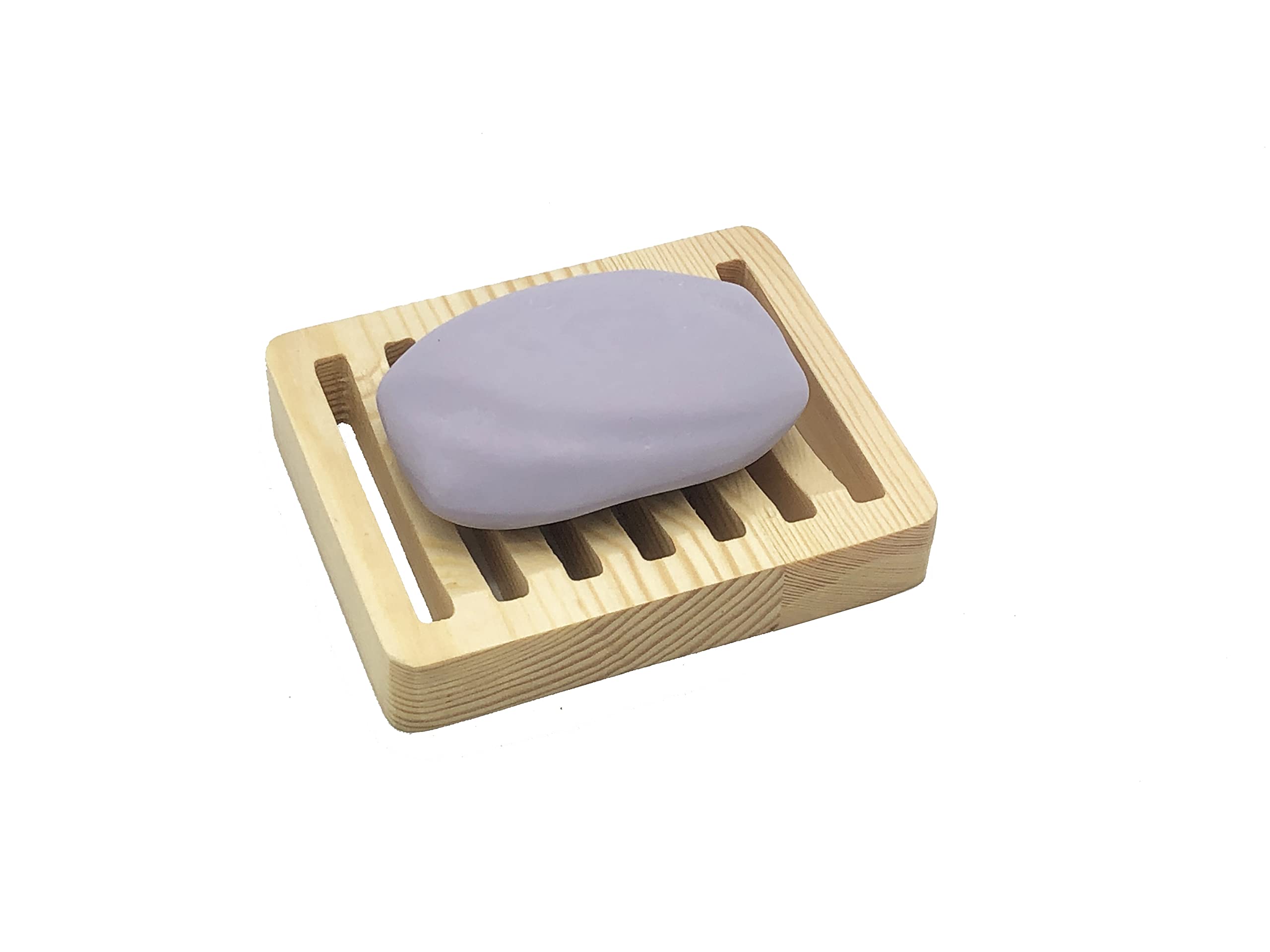 4 Pack Wooden Soap Dishes & 4 Pack Soap Exfoliating Bags - Handmade Self-Draining Soap Holders for Bathroom, Shower, Kitchen | Natural Bamboo Soap Saver with Drainage Holes | Perfect for Spa, Travel & Eco-Friendly Home Use