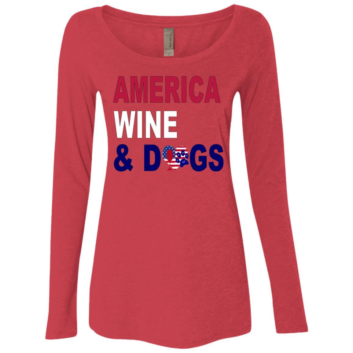 WineyBitches.Co Women's Long Sleeve Scoop Neck Tri-Blend T-Shirt - Soft & Comfortable Casual Wear for Everyday Outfits