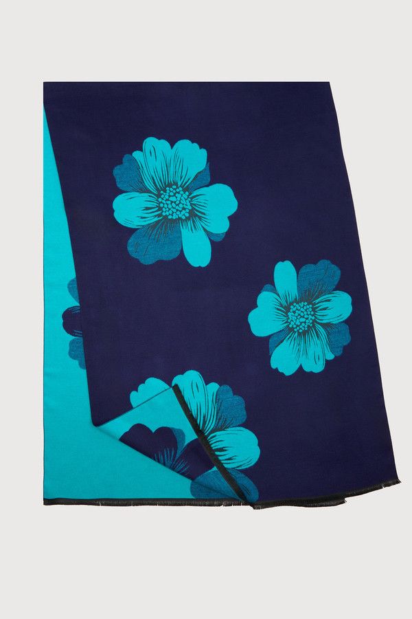 Elegant Fresh Floral Reversible Scarf for Women - Lightweight Fashion Accessory for Spring & Summer Outfits, Office Wear, and Special Occasions