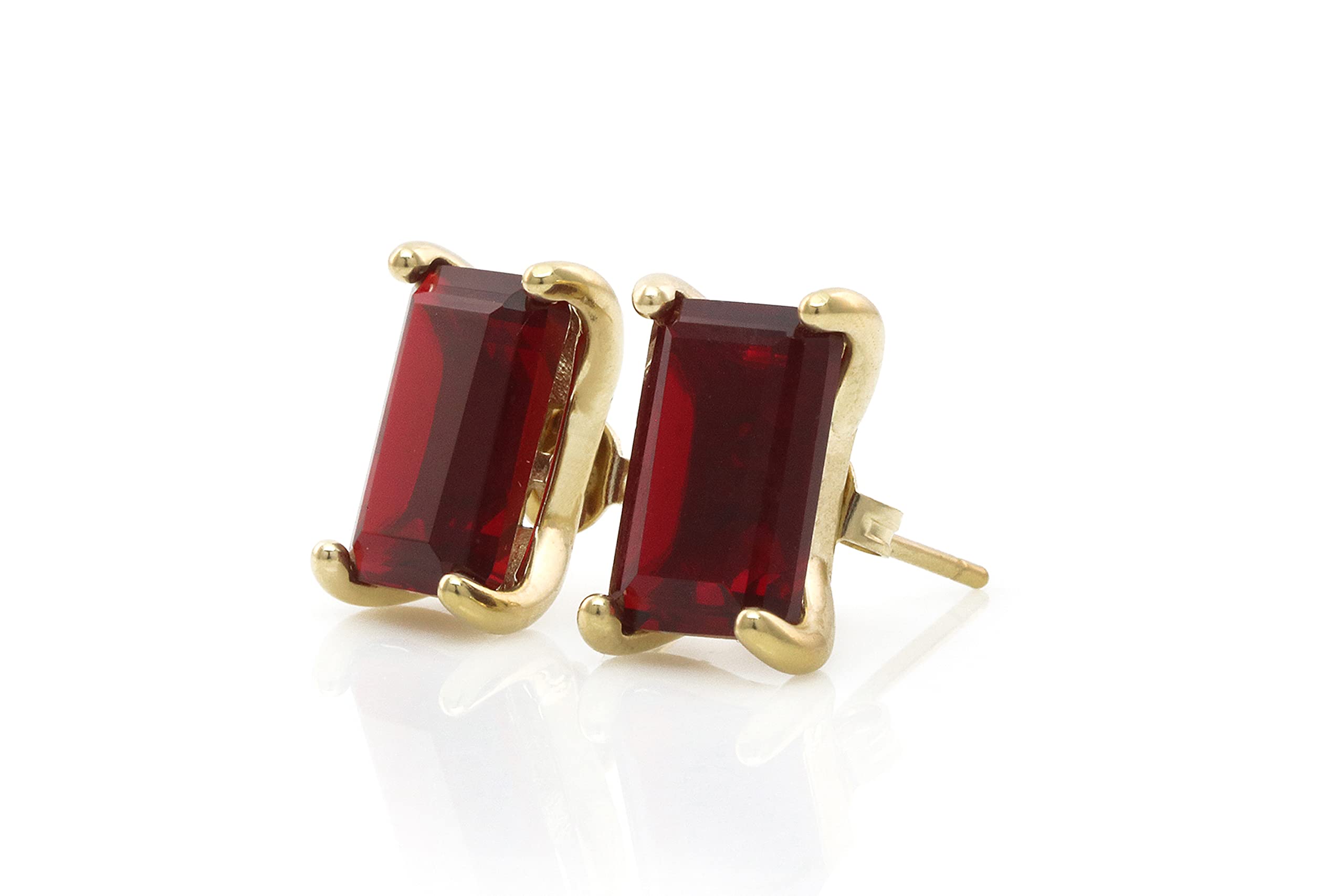 Handmade Garnet Earrings for Women - 14K Gold Studs, Dainty Fashion Jewelry - Customizable Bridal & Gift Jewelry with Fancy Box | Perfect for Weddings, Anniversaries & Everyday Elegance