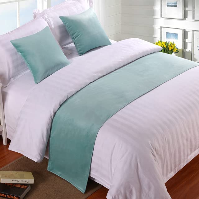 ZUUNA Velvet Solid Bed Runner Scarf - Luxury Bed Protector & Decorative Cover for Twin, Queen, King Beds - Perfect for Bedroom, Hotel & Wedding Room Decor