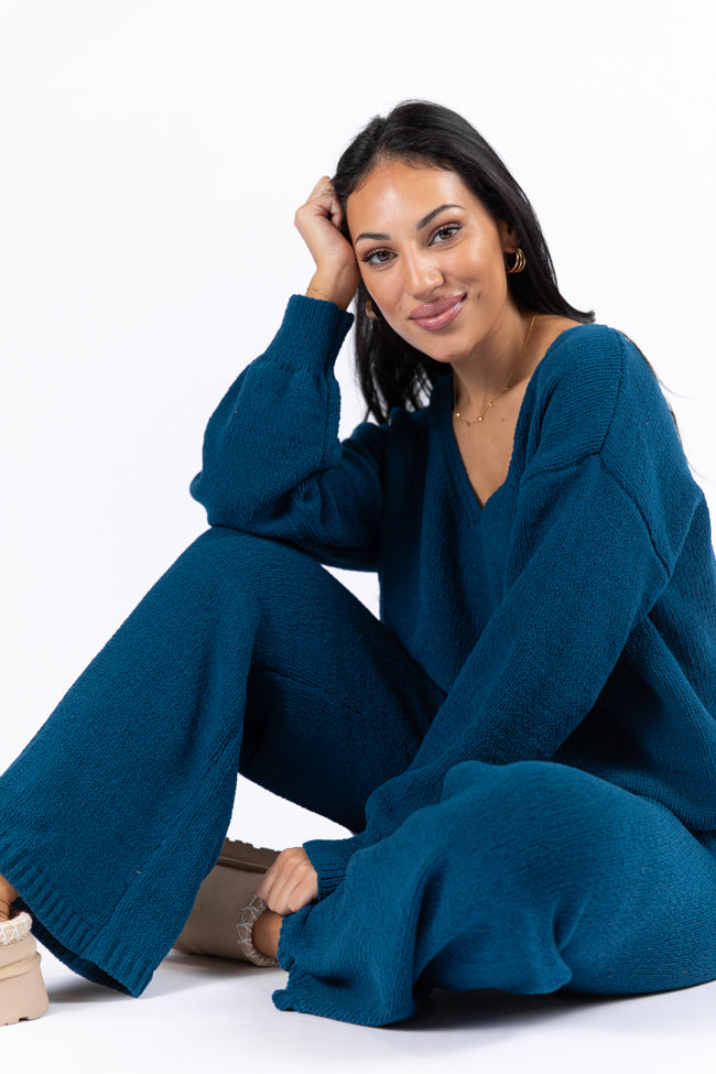 Cozy For Keeps Navy V-Neck Sweater for Women - Soft & Warm Winter Pullover | Perfect for Office, Casual Outfits & Holiday Gatherings