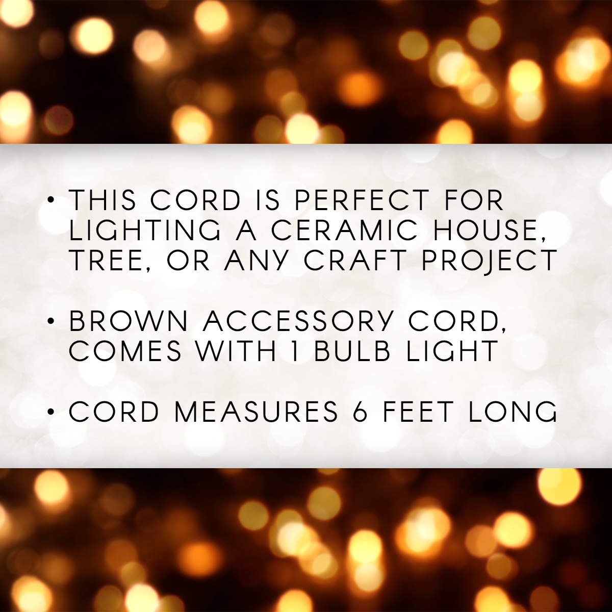 Darice 6ft Brown Accessory Cord with Single Bulb Light - On/Off Switch Replacement Cord for Electrical Outlets | Perfect for Craft Projects, Holiday Decorations & Blow Mold Lights