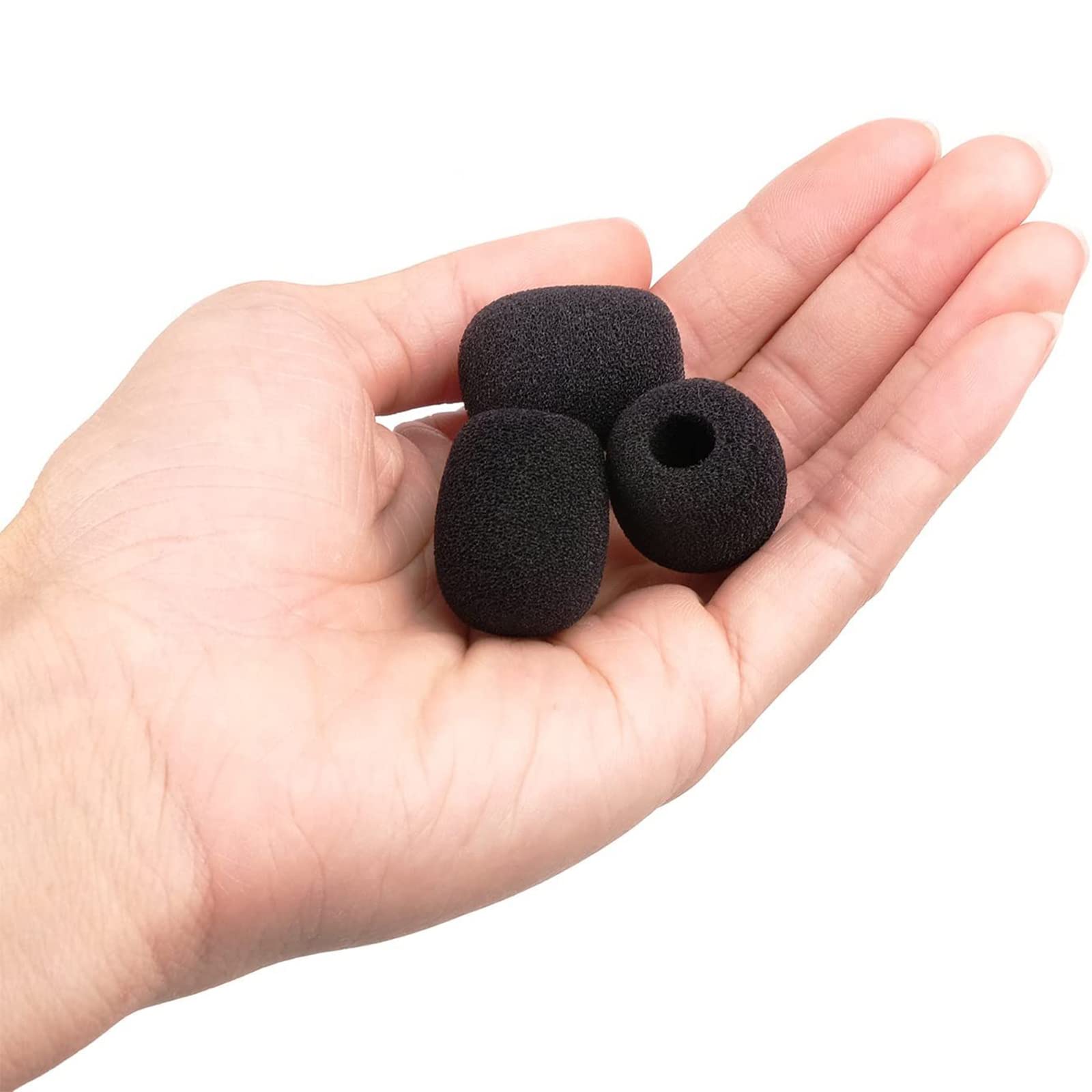 ChromLives Lapel Microphone Windscreens - Black Foam Covers (10 Pack) for Lavalier Mics - Perfect for Podcasting, Interviews & Live Streaming