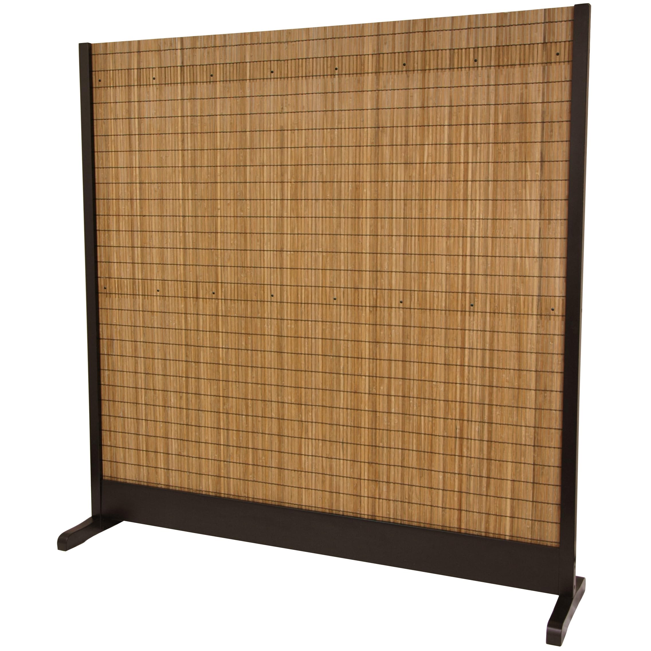 6.25 ft Tall Red Lantern Walnut Room Divider - Traditional Chinese Style Decorative Screen for Living Room, Bedroom, or Office Partition