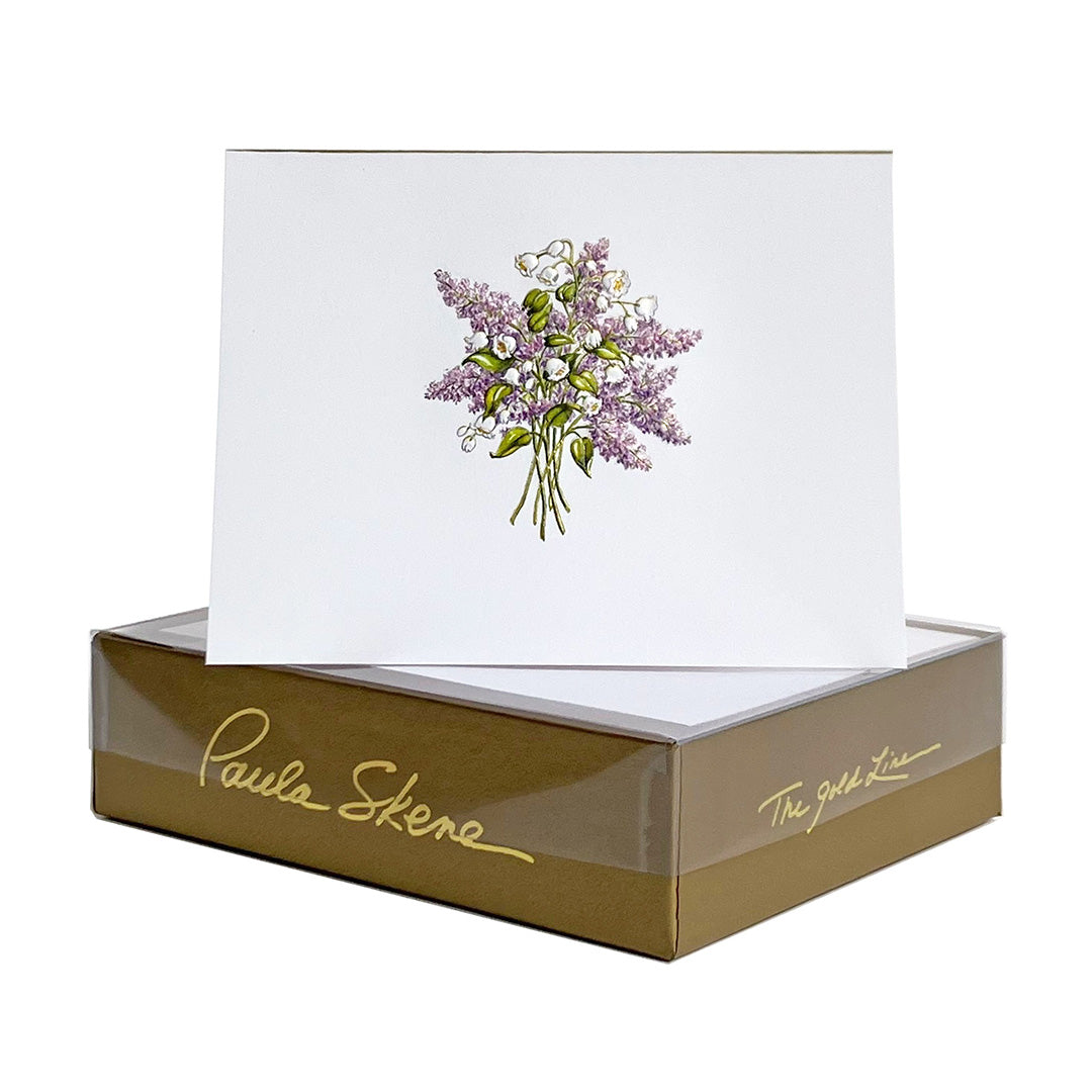Lavender & Lilies Floral Note Cards - Set of 8 Blank Greeting Cards with Envelopes for Thank You Notes, Birthday Wishes & Special Occasions
