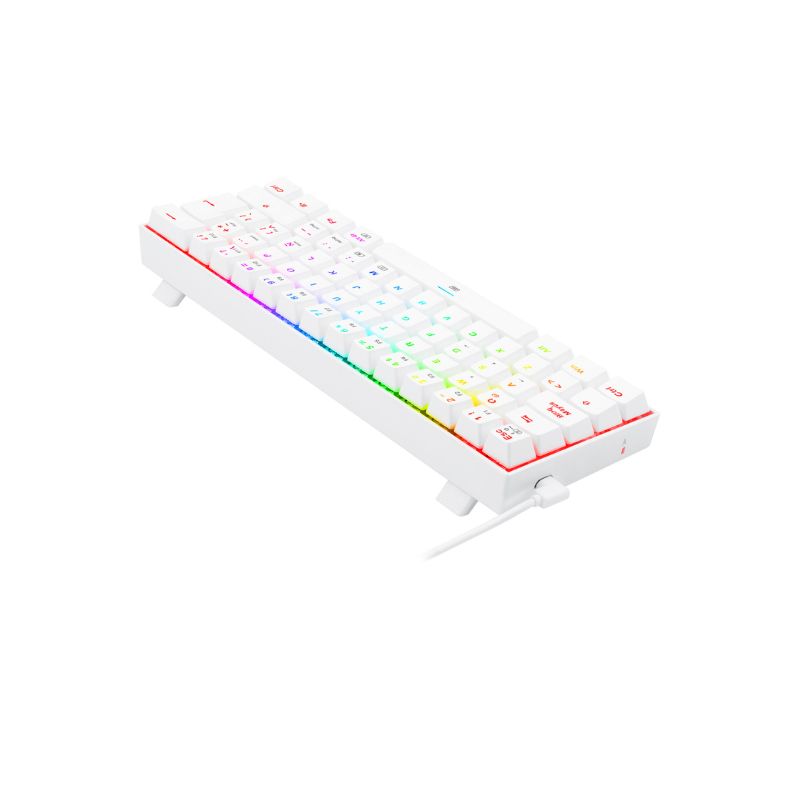 Redragon Dragonborn K630W RGB Wireless Gaming Keyboard - 60% Compact Mechanical Keyboard with Red Switches, White Backlit for PC, Mac, PS4, Xbox - Perfect for Esports, Streaming & Office Work