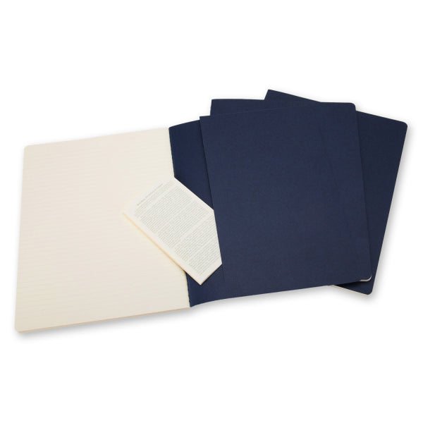 Premium Moleskine Ruled Cahier Journal Set - 3 Pack with Durable Cardboard Cover for Note Taking, Sketching & Daily Planning | Perfect for Students, Artists & Professionals
