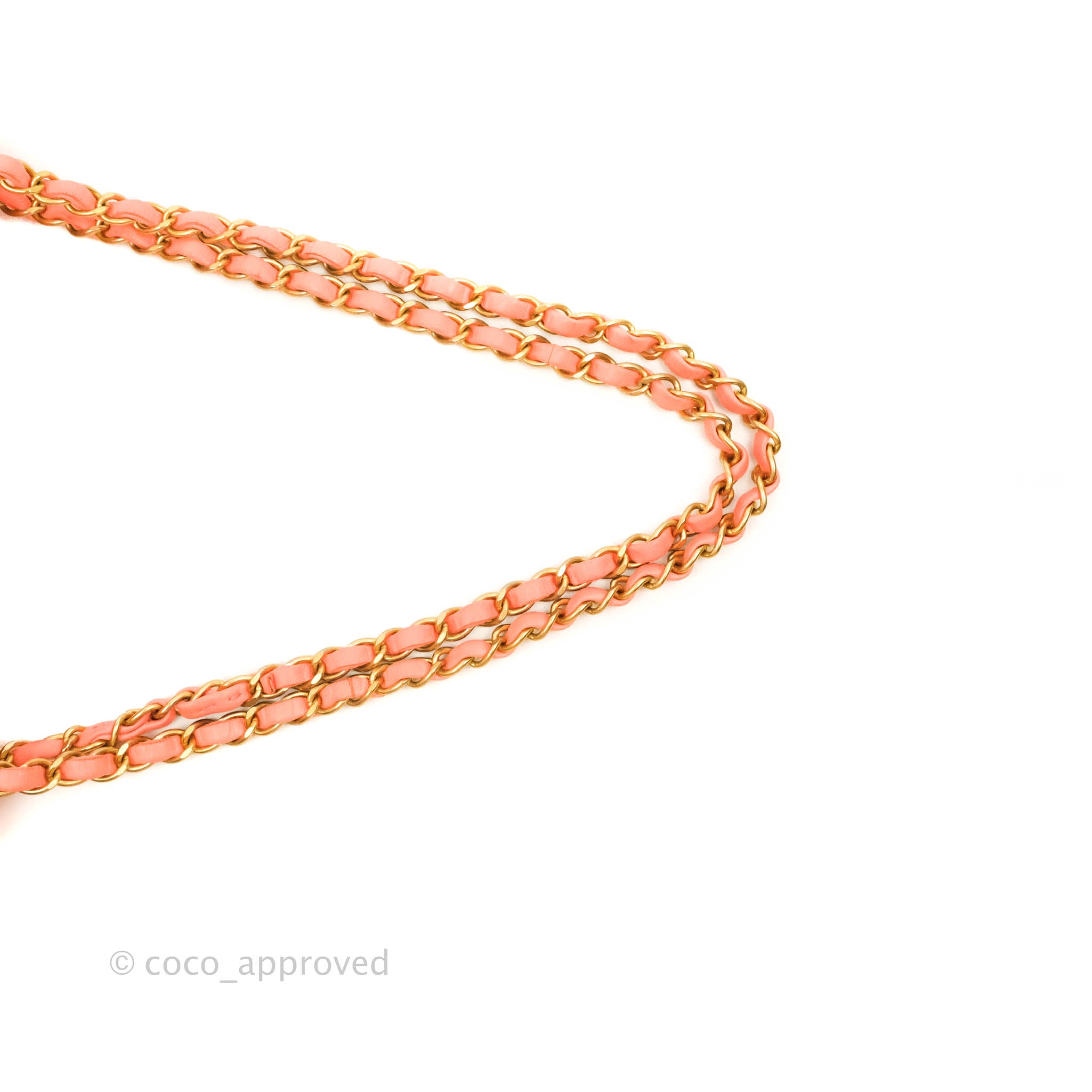 Chanel Classic M/L Medium Chevron Double Flap Bag in Coral Pink Lambskin with Aged Gold Hardware - Luxury Shoulder Bag for Women, Perfect for Parties, Weddings & Special Occasions