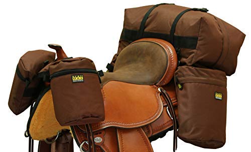 TrailMax Medium-Sized Saddlebag System - Detachable Overnighter Combo Pack with Horn Bags & Cantle Bag | Durable Horse Riding Gear for Camping, Trail Rides & Western Equestrian Adventures