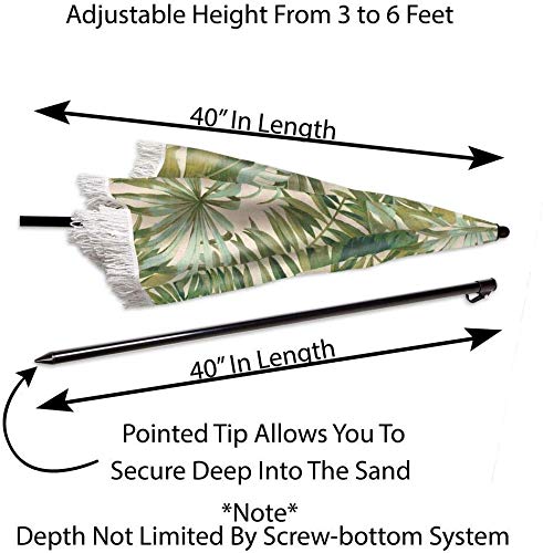 Stylish UV Protection Sun Umbrella with Sand Anchor - Lightweight Waterproof & Fade-Resistant Fabric - Perfect for Beach, Poolside, Camping & Outdoor Adventures - Great for Sunbathing, Picnics and Summer Travel