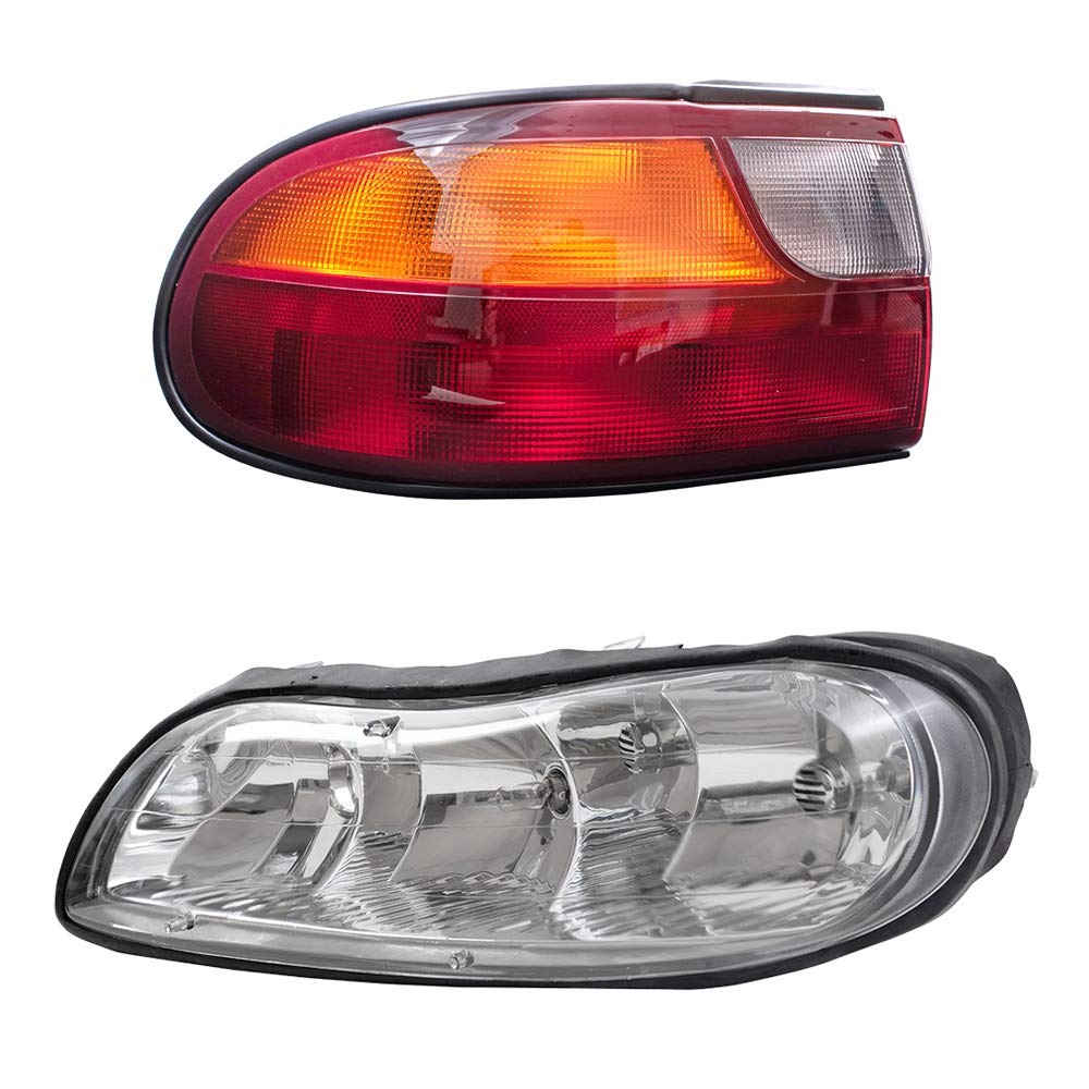 1997-2005 Chevy Malibu Headlight & Taillight Replacement Kit - Driver/Passenger Side LED Lights with Circuit Board (4-Piece Set) | Perfect for Night Driving & Car Restoration Projects