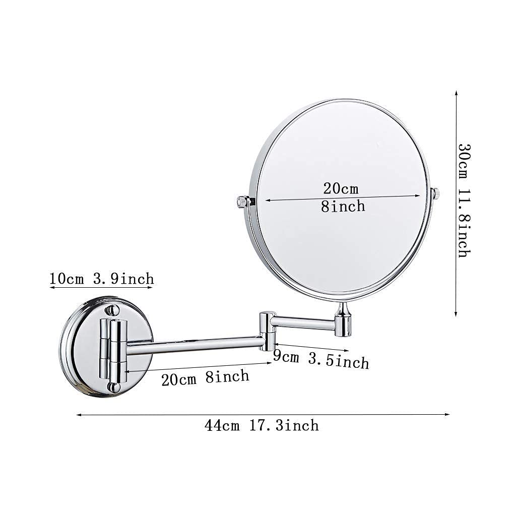 CJBHSD Wall Mount Makeup Mirror - Double-Sided Swivel Vanity Mirror with Magnification for Shaving & Makeup | Perfect for Bathroom, Bedroom & Dressing Room