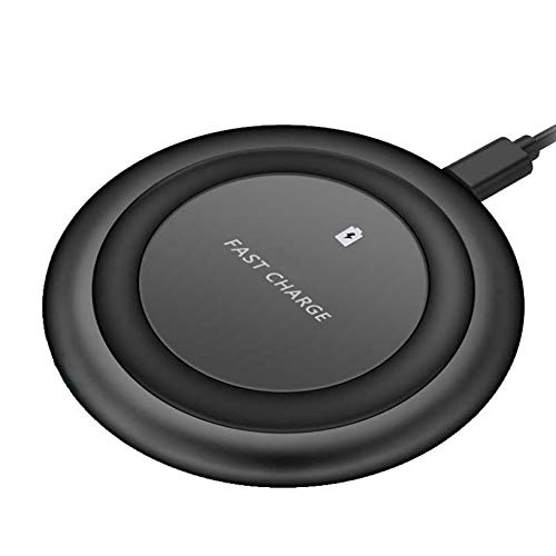 Fast Wireless Charging Pad 10W Qi-Certified - Slim Black Charger for Samsung Galaxy Note 20/Note 20 Ultra, iPhone 12/13/14 Series | Non-Slip Design, Compact & Portable | Perfect for Home, Office & Travel Charging
