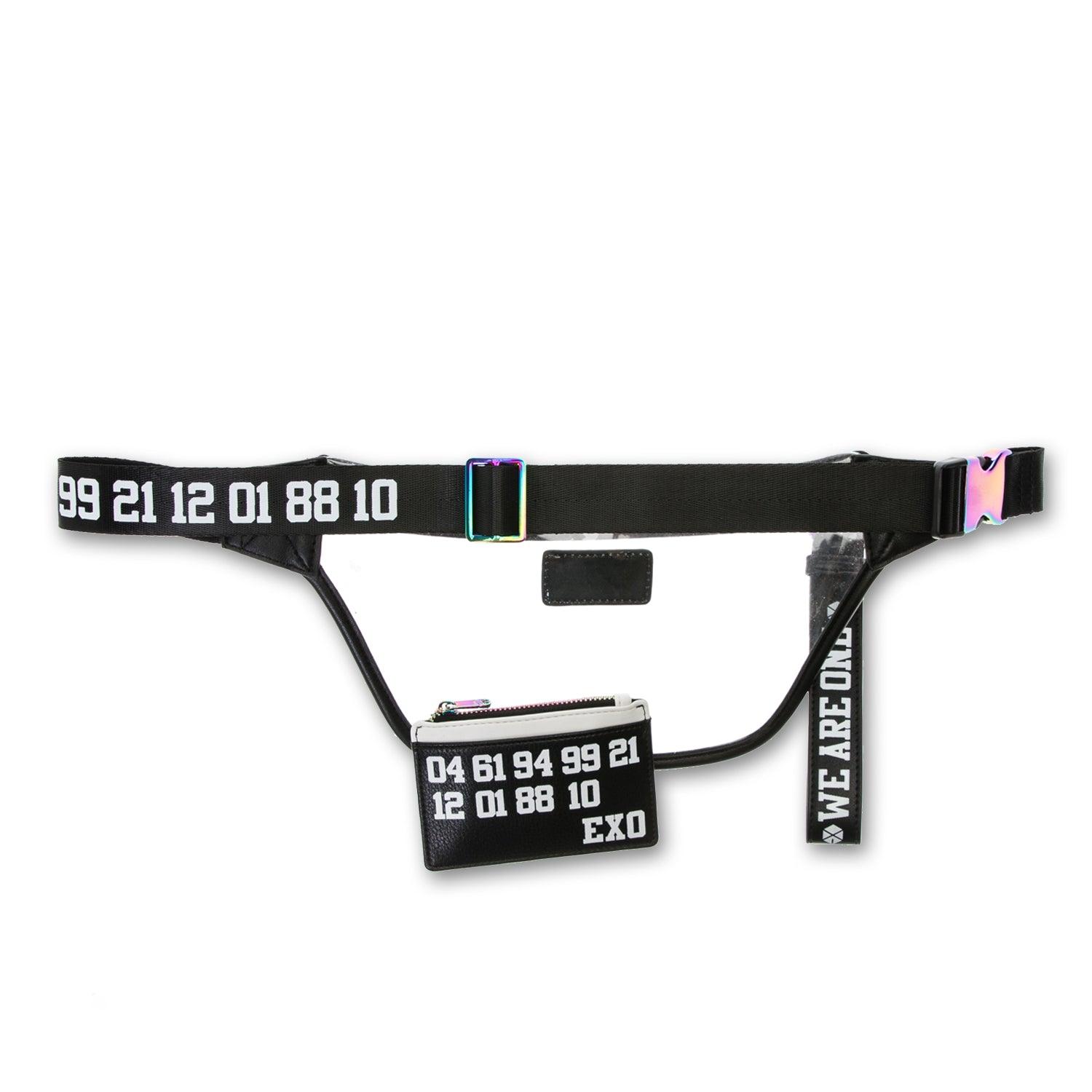 EXO Official 'We Are One' Fanny Pack with Card Wallet & Keychain - Kpop Merchandise for Concerts, Travel & Daily Use