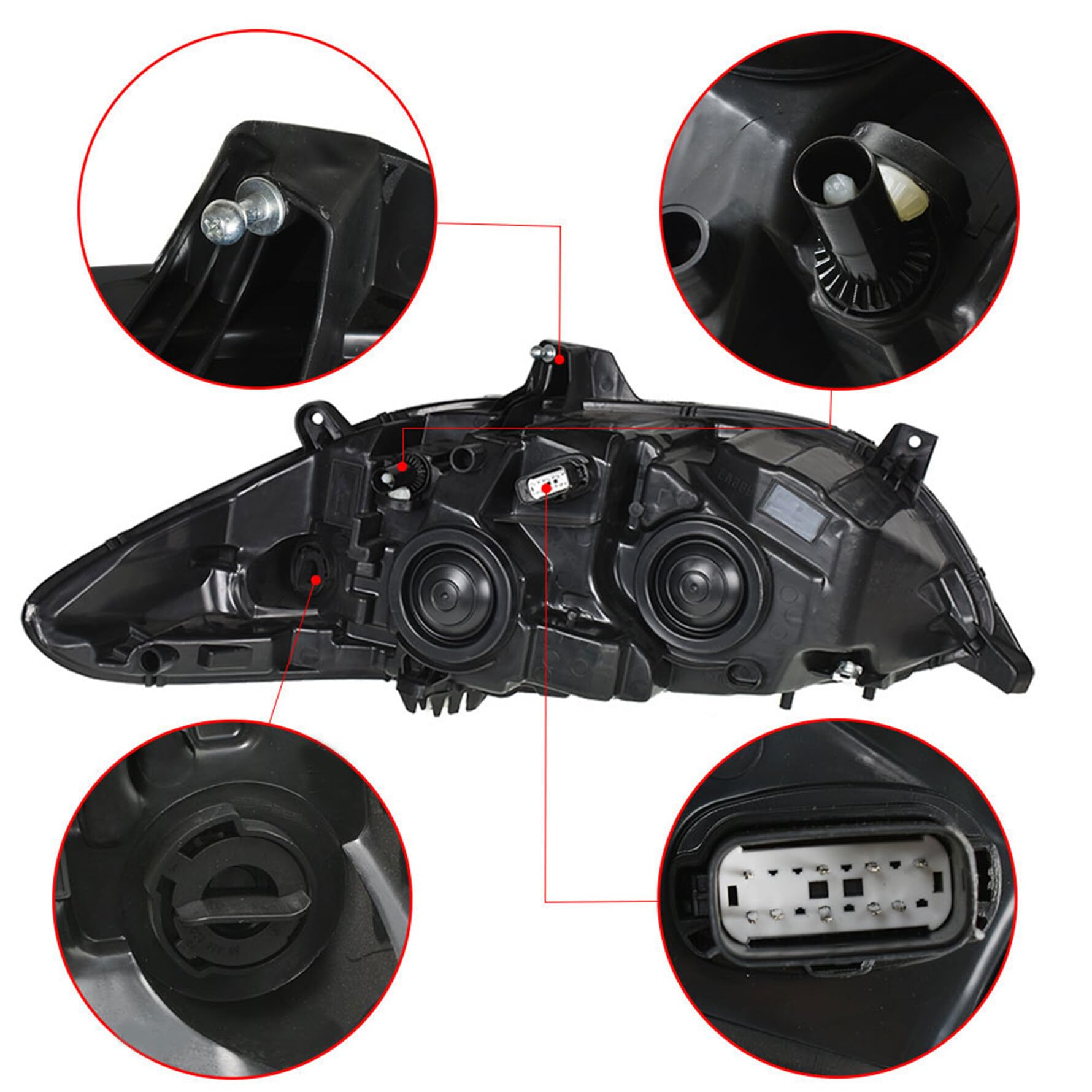 2013-2016 Ford Fusion Right Passenger Side Headlight Assembly Replacement - Halogen Compatible (Part #FO2503304) | Perfect for Night Driving & Foggy Conditions