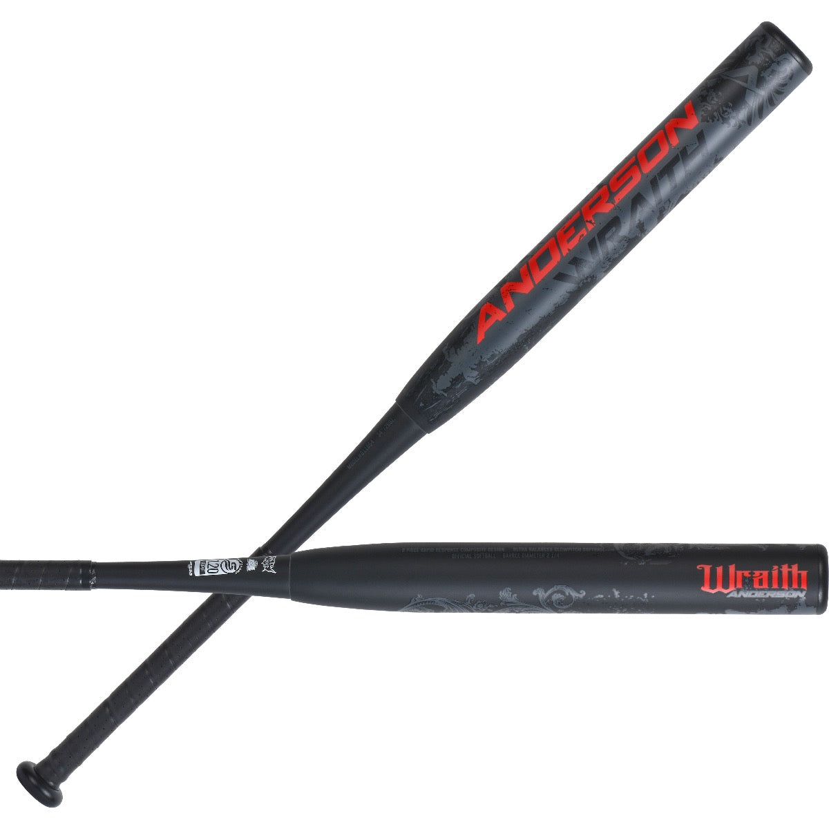 2021 Anderson Wraith USSSA Composite Slowpitch Softball Bat - Black/Red | USSSA Approved | Perfect for Adult League Games & Tournaments
