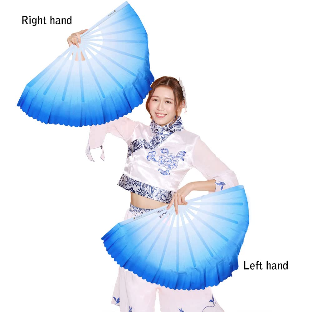 ZooBoo 13 Inch Plastic Kung Fu Tai Chi Fan Set - Left & Right Hand Folding Martial Arts Fan for Dance, Performance, and Fitness Training - Perfect for Tai Chi, Wushu, and Traditional Chinese Dance Practice