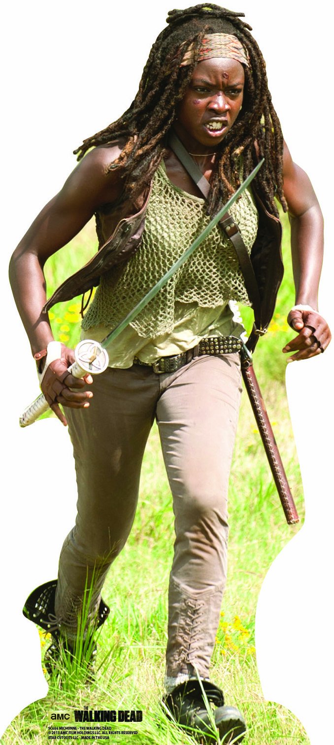 Michonne The Walking Dead Standee - Life-Size Cardboard Cutout for Comic Con, Halloween Decor, and The Walking Dead Fan Collection