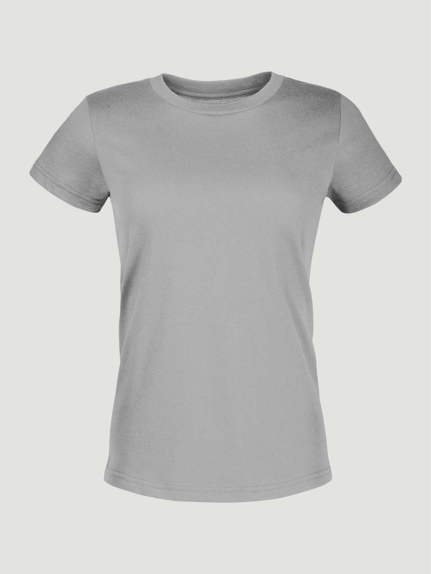 Women's Heather Grey Crew Neck T-Shirt - Soft Cotton Casual Tee for Everyday Wear | Perfect for Layering, Lounging & Outfits