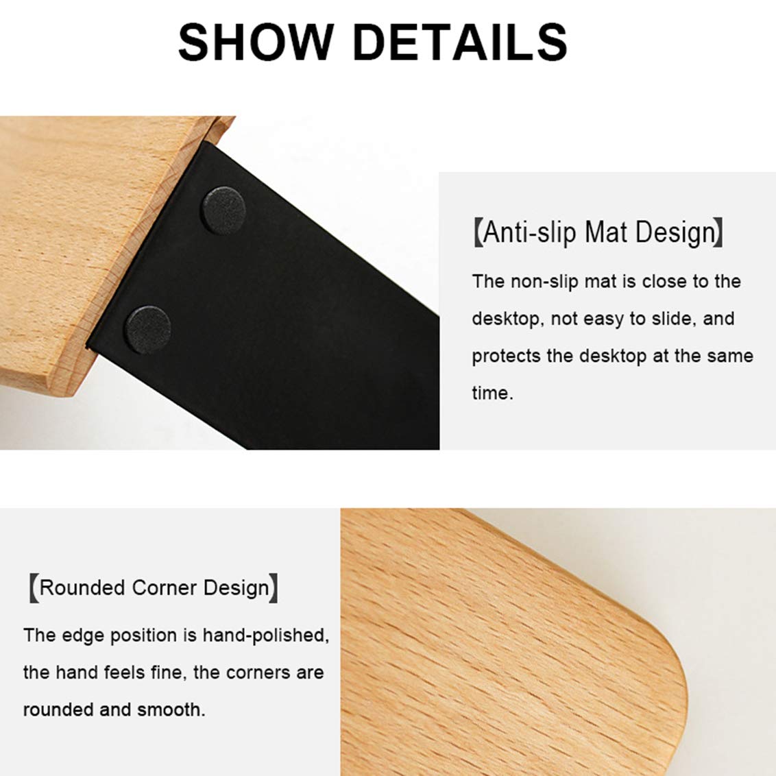 Stylish Wooden Bookends for Shelves - Home & Office Book Stand, Book Stoppers for Books, CDs & Video Games - Perfect for Organizing & Decorating Study, Living Room & Workspace