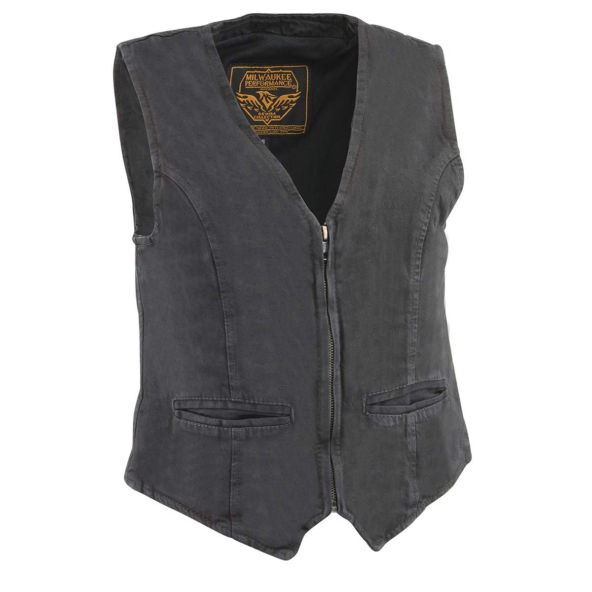 Milwaukee Leather Women's Black Denim Vest DM1246 - Stylish Motorcycle Jacket for Riding & Casual Outfits