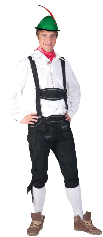Authentic Tyrolean Shirt for Men - Traditional Bavarian Costume Top - Large Size Adult Lederhosen Outfit for Oktoberfest, Halloween & Cultural Events