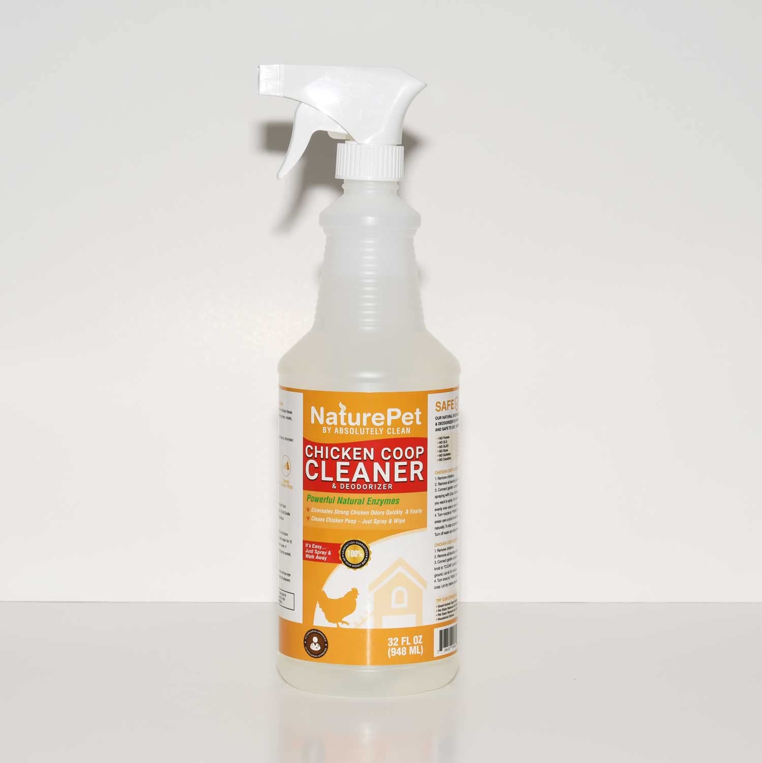 Veterinarian Approved Chicken Coop Cleaner & Deodorizer - Natural Enzyme Spray (32oz) | Safe, Powerful Odor Eliminator for Poultry Houses & Pet Areas | Made in Colorado USA | Ideal for Barns, Coops & Animal Enclosures