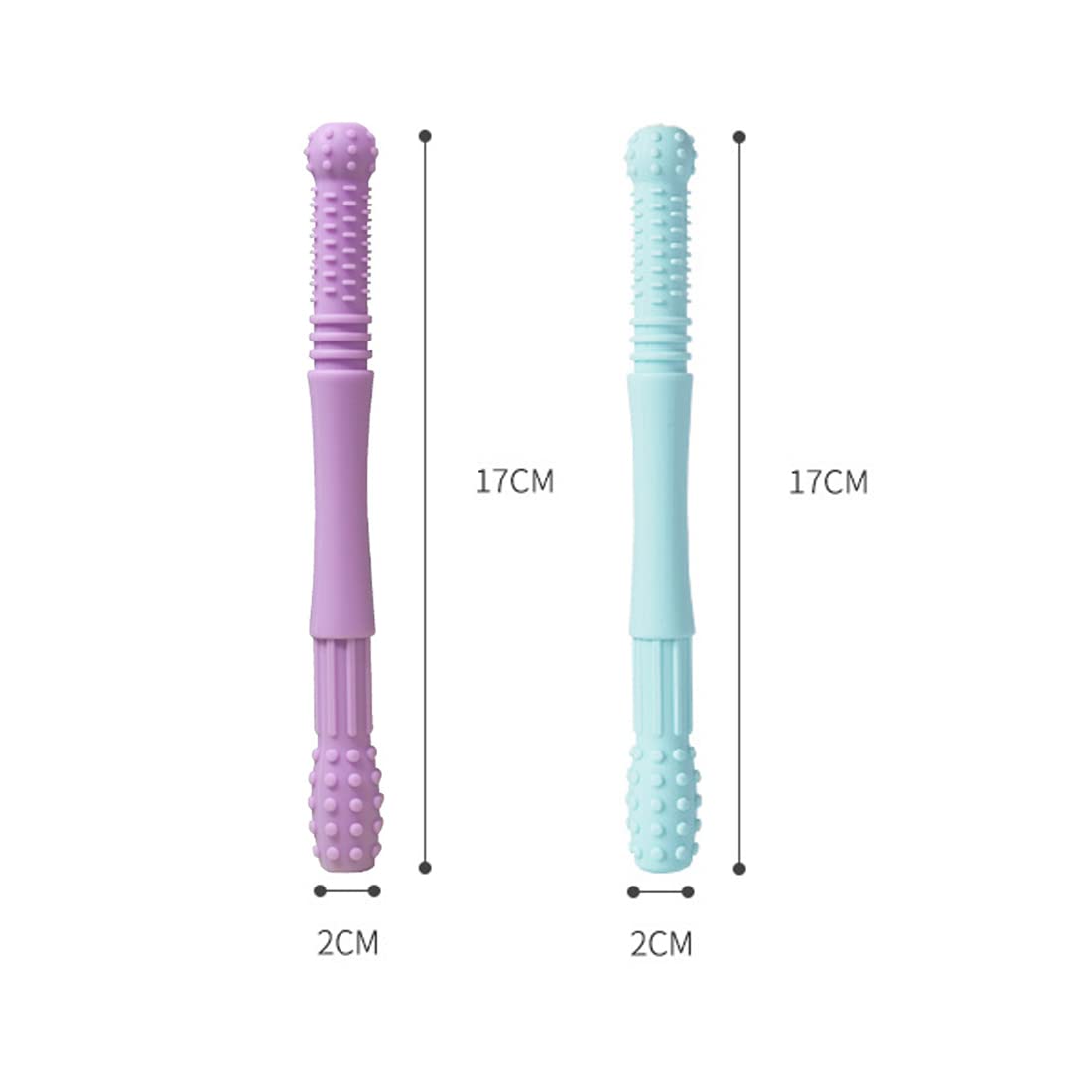 2 Pack Silicone Baby Teething Rings - BPA-Free, Natural Organic Teethers for Infants & Toddlers (Purple + Blue) with 1 Cleaning Brush - Perfect for Soothing Sore Gums During Teething, Unisex Design for Boys & Girls
