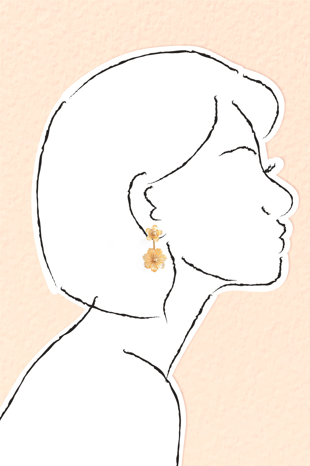 Mini Cherry Blossom Flower Stud Earrings - Yellow Gold Front & Back Design for Women | Perfect for Spring Fashion, Weddings & Everyday Wear