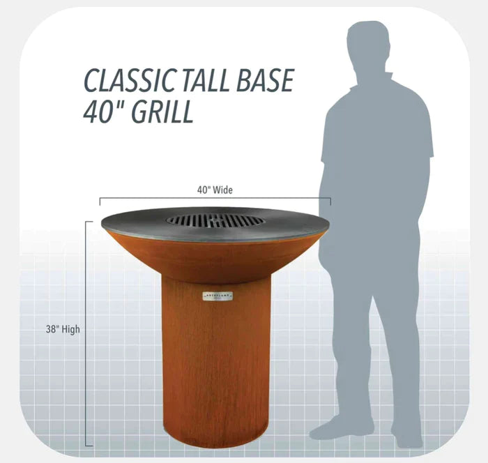 Arteflame Classic 40-Inch Outdoor Grill with Tall Round Base - Perfect for Backyard BBQs, Camping & Patio Cooking