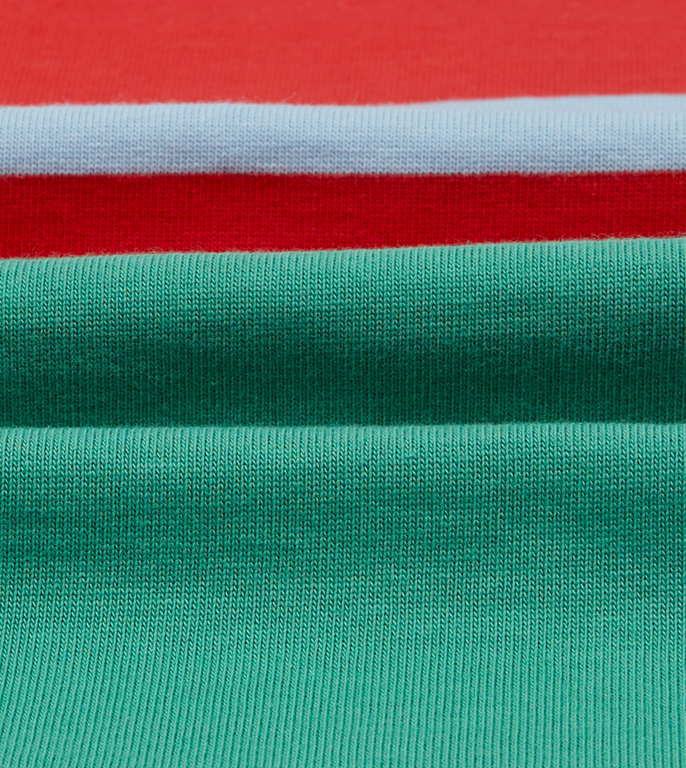 Green, Blue, and Red Striped Cotton Rugby Shirt for Men - Classic Sporty Style for Casual Wear, Team Sports, and Outdoor Activities
