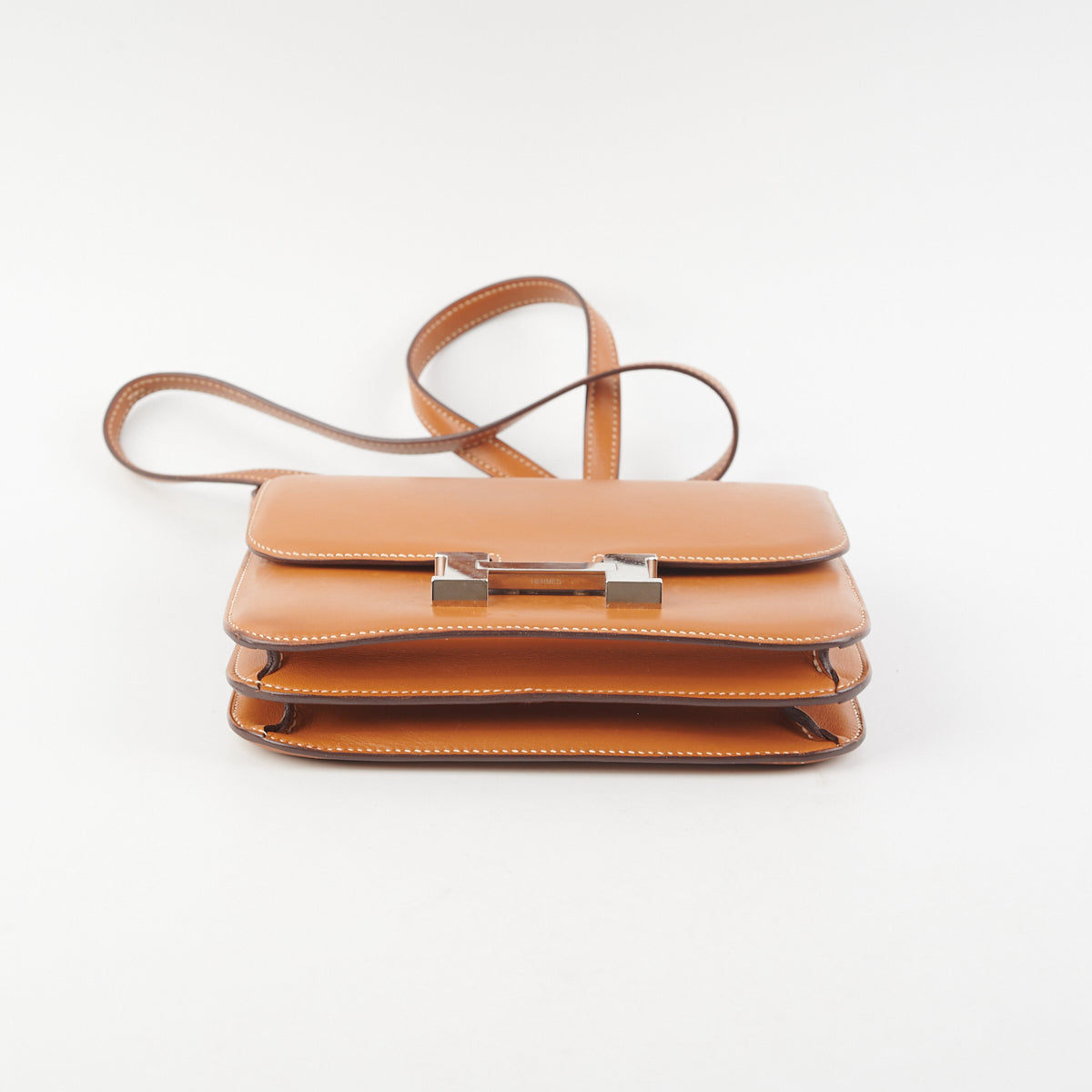 Authentic Hermes Mini Constance Bag in Butler Leather - Natural Sable Color with D Stamp 2019 | Luxury Crossbody Purse for Women, Perfect for Date Nights & Special Occasions