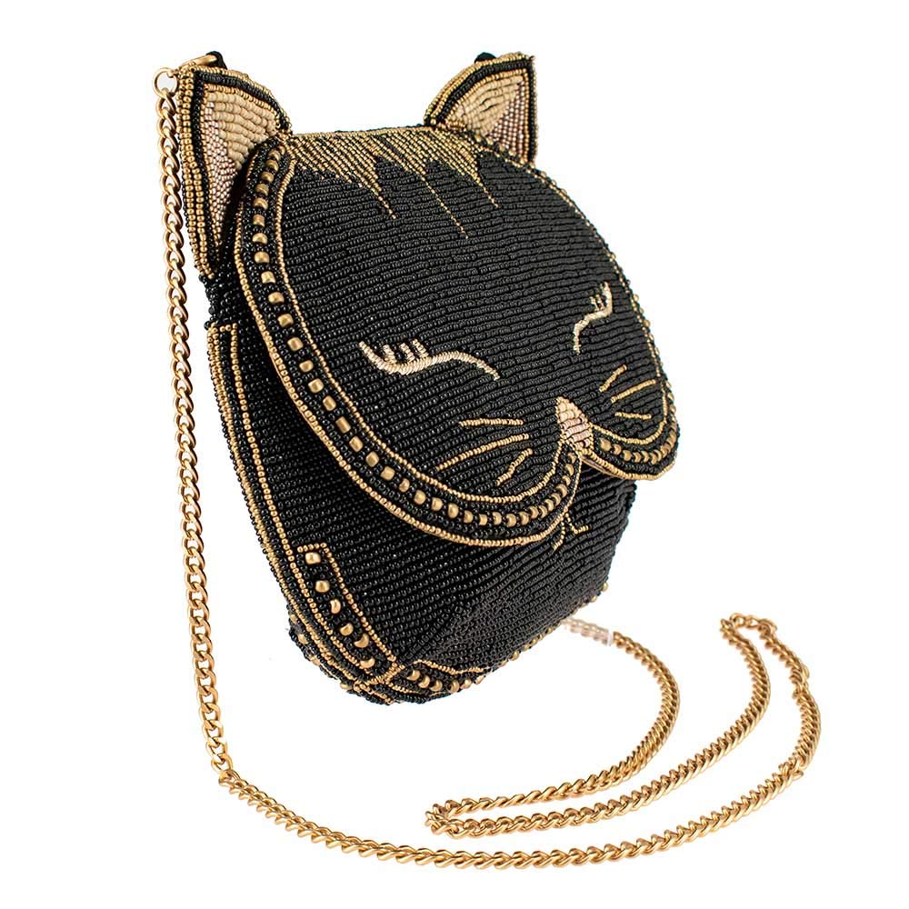 Mary Frances Women's Whiskers Earbud Case - Magnetic Closure Handmade Designer Purse for Women | Stylish Accessory for Phone, Keys & Small Essentials | Perfect Gift for Music Lovers & Fashionistas