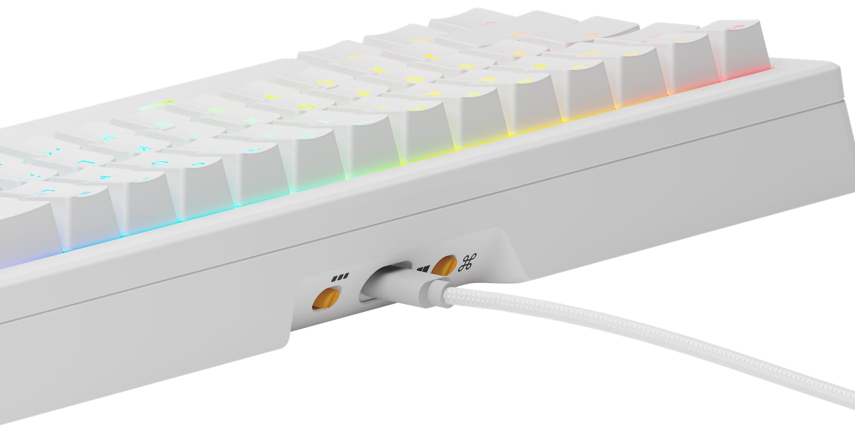 Glorious GMMK 3 Customizable 65% Compact Mechanical Gaming Keyboard - Hot Swappable 3/5 Pin Switches, Modular Gaskets, Doubleshot PBT Keycaps, Aluminum Plate - US QWERTY Layout (White) - Perfect for Esports, Streaming & Office Work