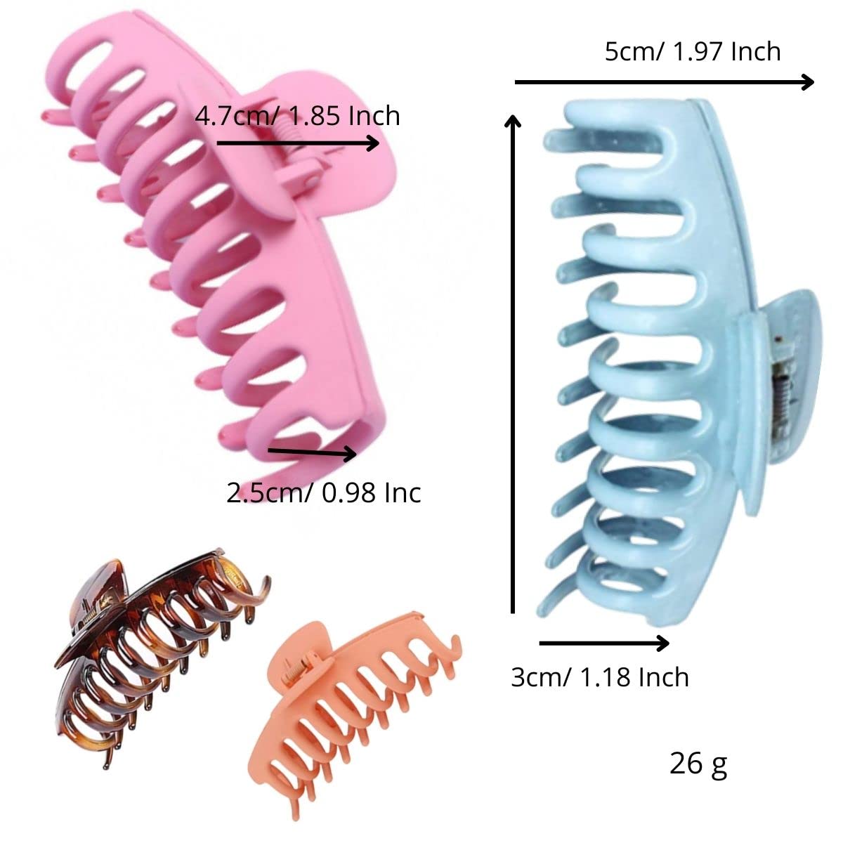 Excelis Hair Clips for Women - 3 Pack Orange Hairpins for Fine, Thick & Curly Hair - Perfect for School, Work & Special Occasions