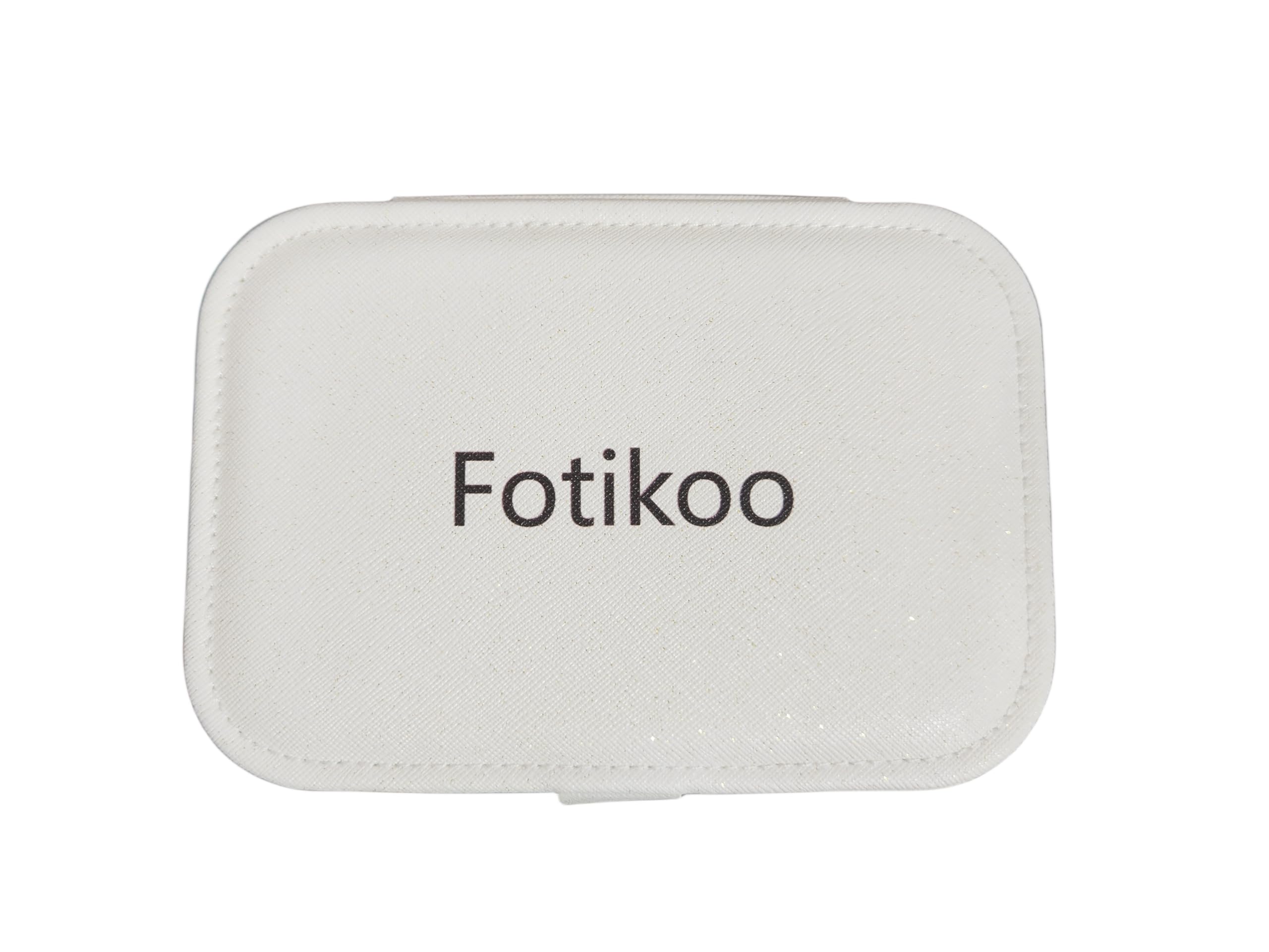 Fotikoo Travel Jewelry Organizer - 2 Layer Jewelry Storage Box for Rings, Earrings, Necklaces & Bracelets | Portable Jewelry Case for Women | Perfect for Vacation, Business Trips & Daily Use