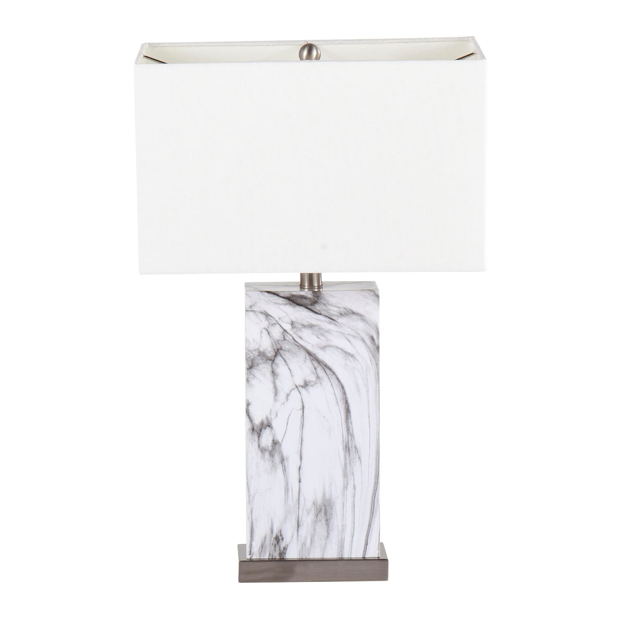 Modern White Cory Table Lamp - Stylish Desk & Bedside Nightstand Lamp for Living Room, Bedroom, Office - Energy Efficient LED Lighting for Reading & Relaxation