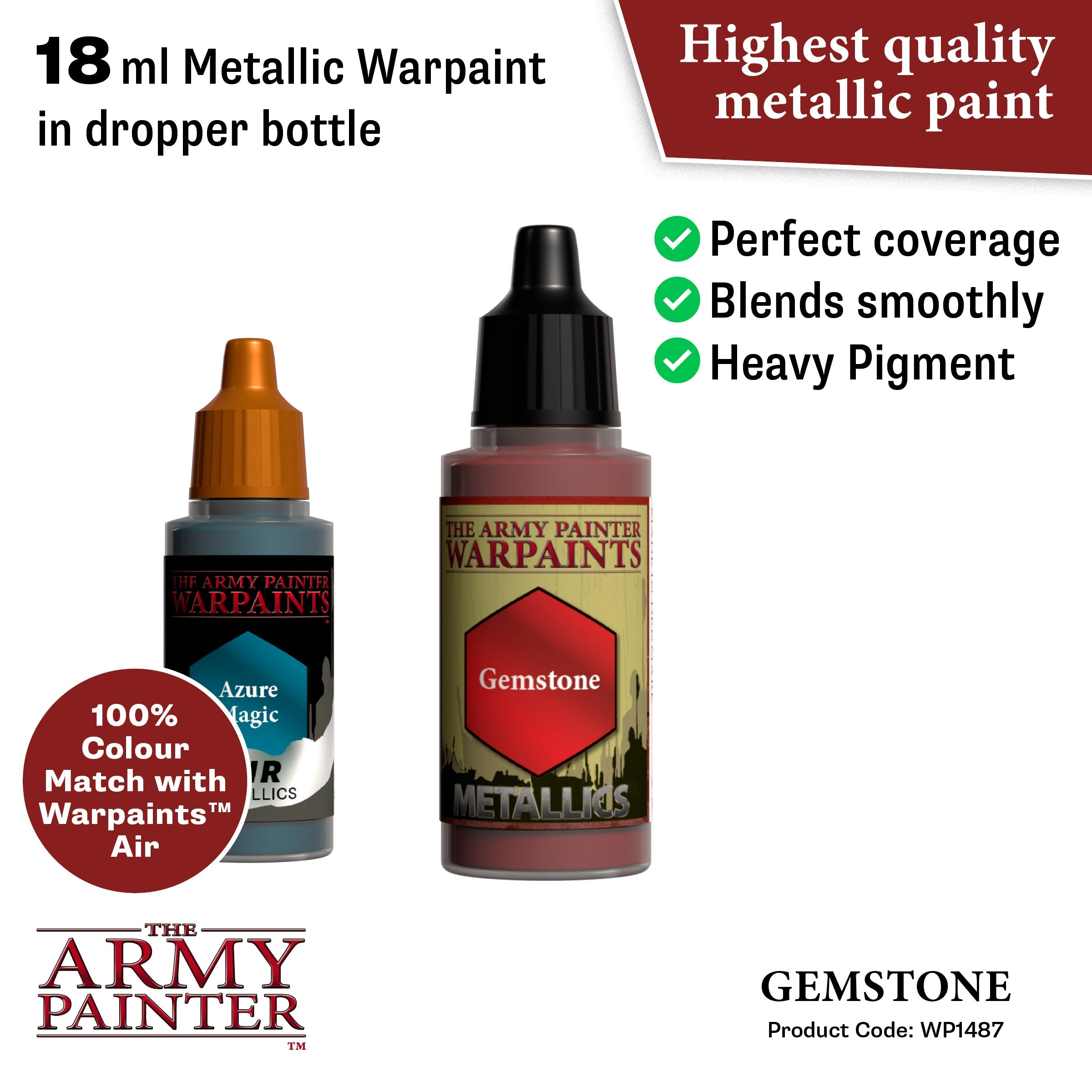 Warpaints Metallics: Premium Gemstone-Inspired Metallic Paints for Miniatures & Models - Perfect for Warhammer, D&D, and Cosplay