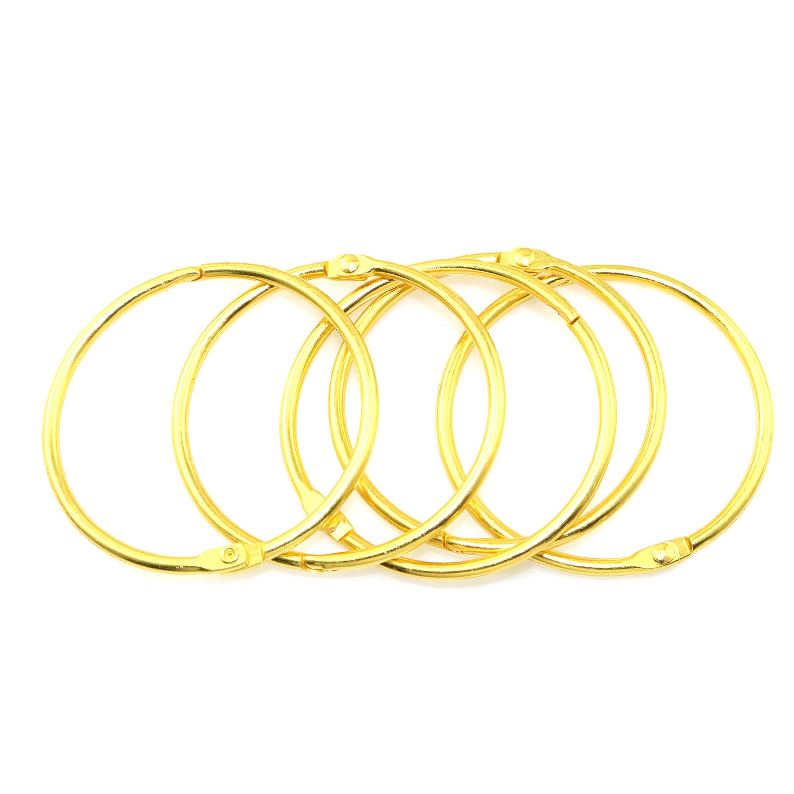 2 Inch Gold Metal Binder Rings - Bulk Pack of Hinged Book Rings for DIY Projects, Index Cards, Photo Albums, Key Chains & Loose Leaf Binding - Perfect for Office, School, Crafting & Home Organization