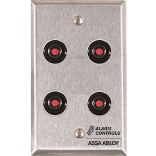 Alarm Controls RP 47 Remote Wall Plate with 4 DPDT Switches - Single Gang Electrical Box Cover for Home Security & Automation Systems - Perfect for Smart Home, Office, and Commercial Building Installations