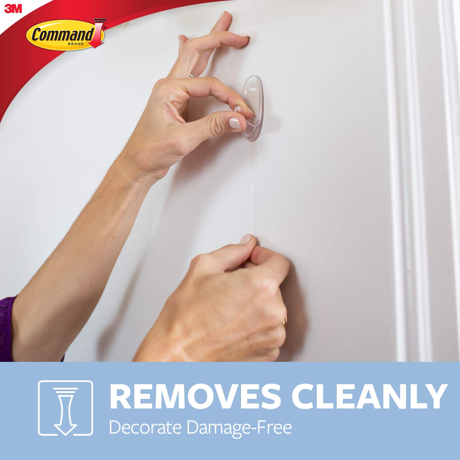 Command Small Clear Hooks - 6 Pack (2 Hooks Each) - Damage-Free Hanging for Photos, Keys & Decor in Home, Office or Dorm