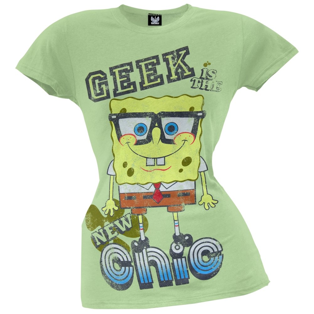 Spongebob Squarepants Graphic T-Shirt for Teens - Funny Cartoon Geek Chic Style - Perfect for School, Parties & Casual Wear