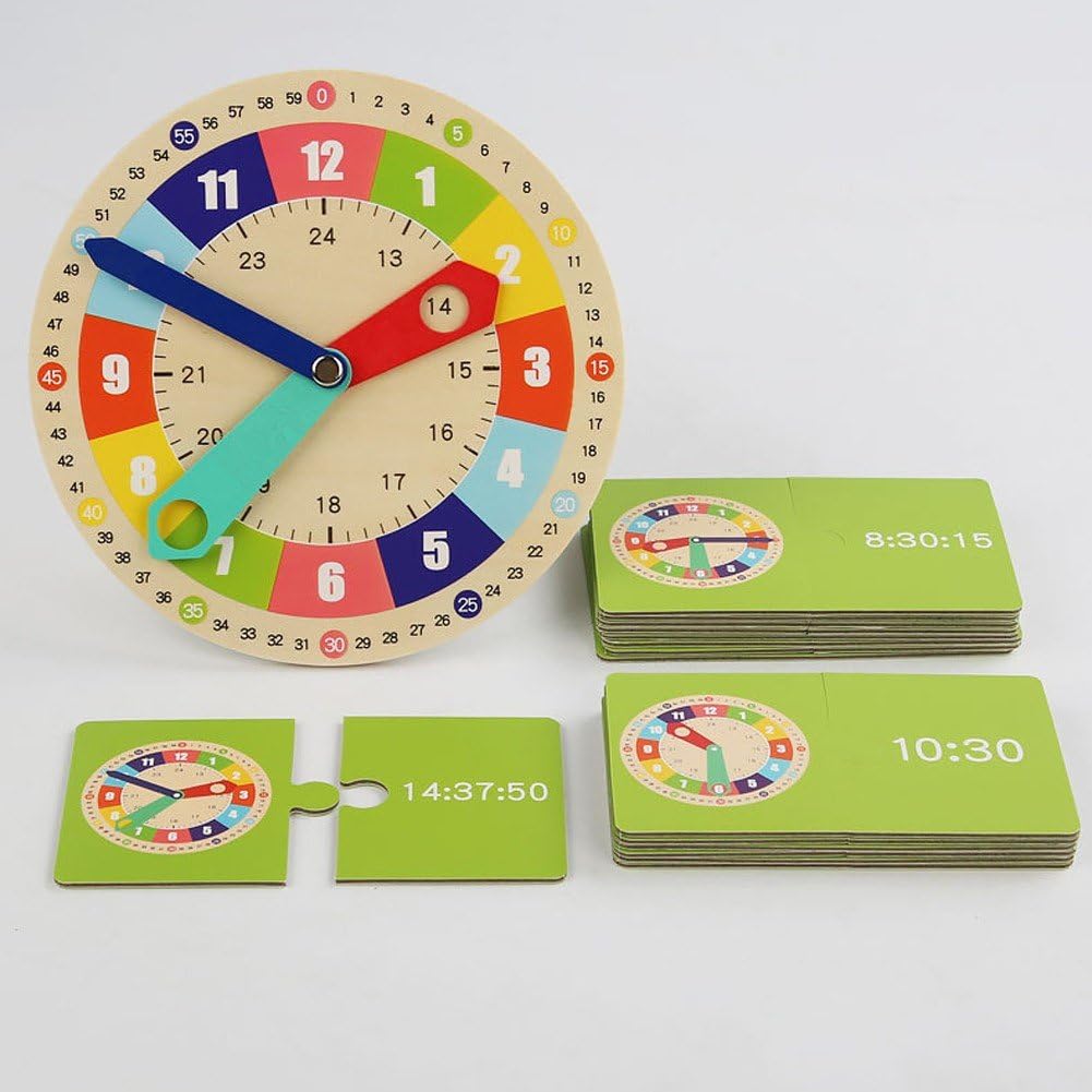 Montessori Learning Clock for Kids - Teaching Time Toy for Toddlers & Early Education - Perfect Gift for Home & Classroom