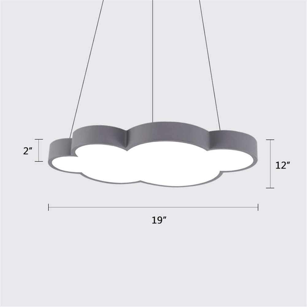 Dimmable Cloud Shaped LED Pendant Light for Kids Room - Modern Acrylic & Metal Hanging Lamp with Included Bulb (Blue, 19 inch) - Perfect for Nursery, Bedroom & Playroom Decor