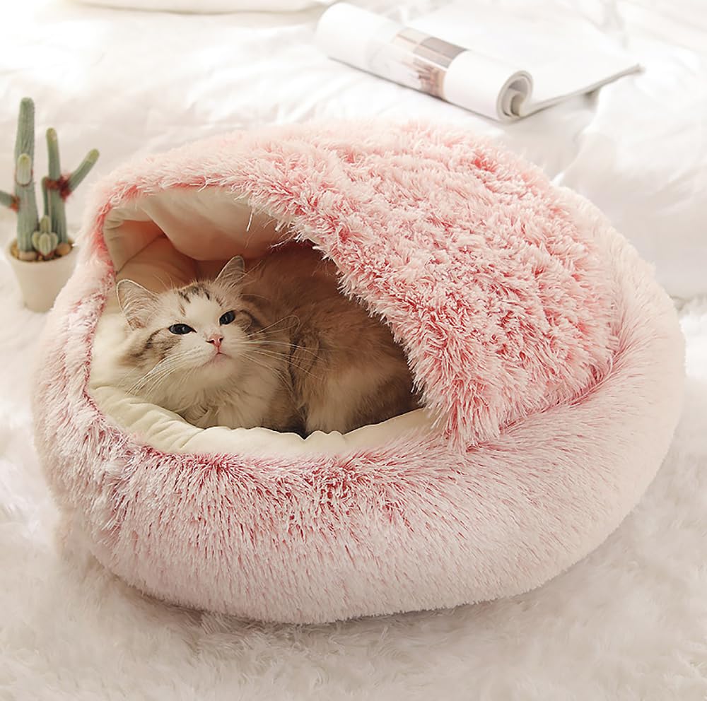 Lapcatz Nest Bed - Cozy Cat & Dog Bed with Removable Cover, 40cm Plush Velvet Pet Cave for Indoor Cats & Small Dogs - Perfect for Winter Warmth & Comfort in Living Room or Bedroom